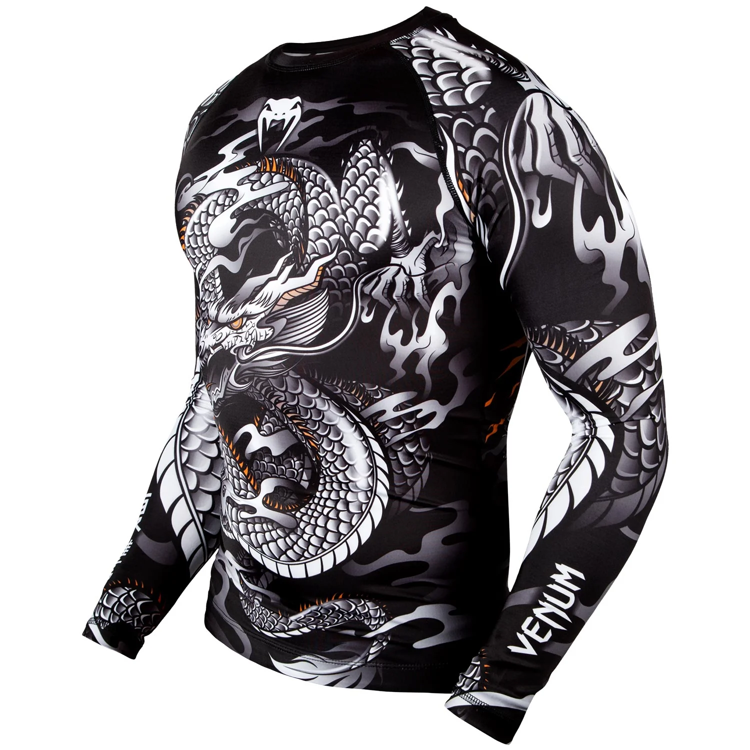 Rashguard Venum Dragon's Flight - Manches longues - Noir/Blanc – Image 2