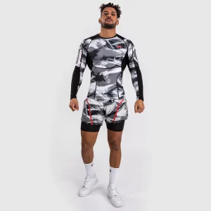 Venum Electron 3.0 Rashguard à manches longues - Gris/Rouge