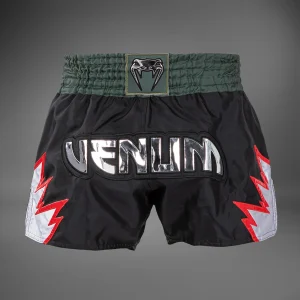 Shorts de Muay Thai Venum Inferno - Noir Profond/Kaki