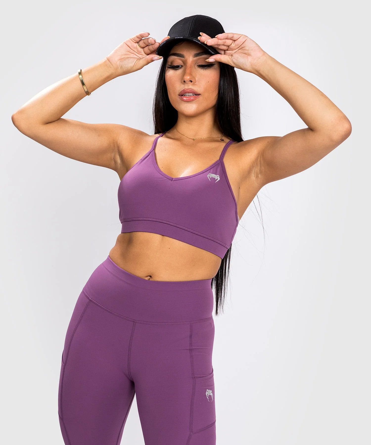 Brassière de Sport Venum Essential Low Impact - Orchidée Sombre/Argent Brossé – Image 2