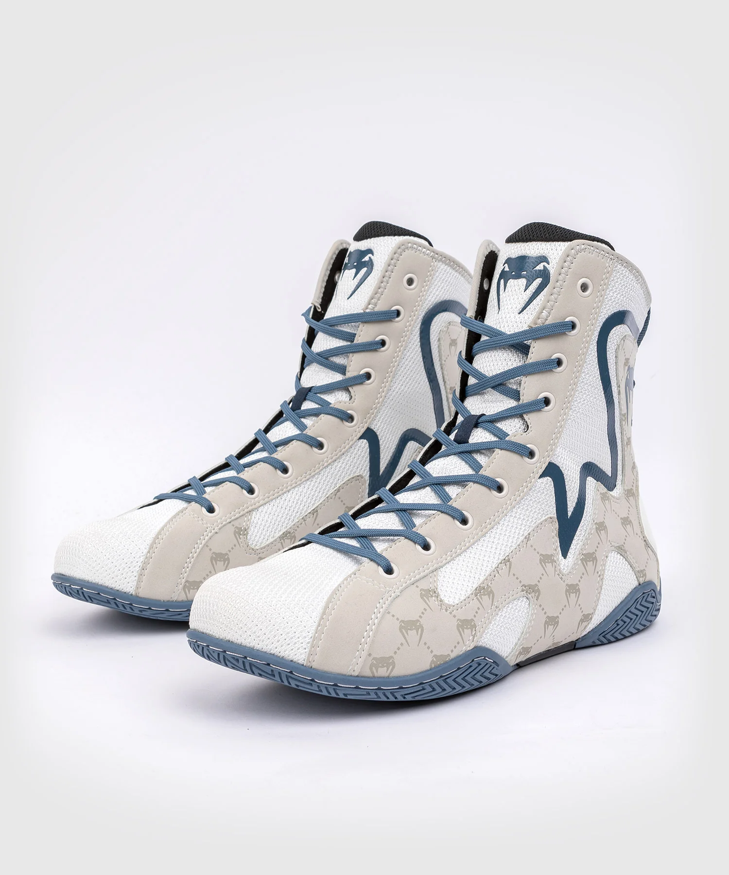 Chaussures De Boxe Venum Elite Evo Monogram – Blanc/Bleu