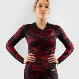 Rashguard manches longues Venum Defender – pour femmes - Noir/Rouge