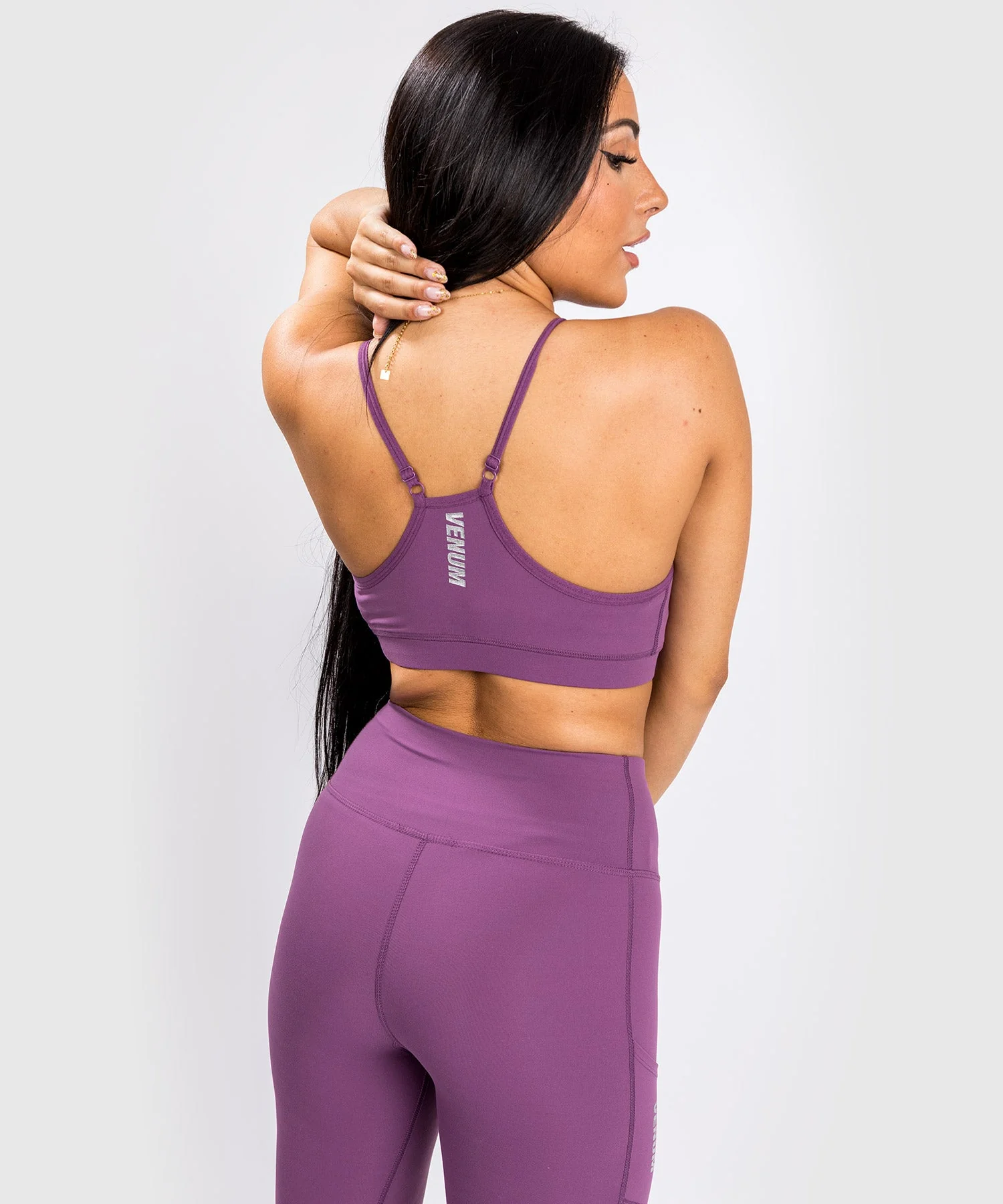 Brassière de Sport Venum Essential Low Impact - Orchidée Sombre/Argent Brossé – Image 3