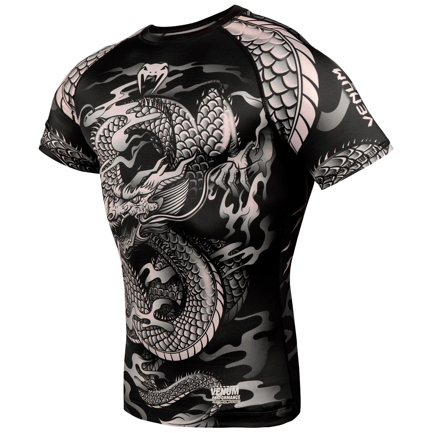 Rashguard Venum Dragon's Flight - Manches courtes - Noir/Sable – Image 2