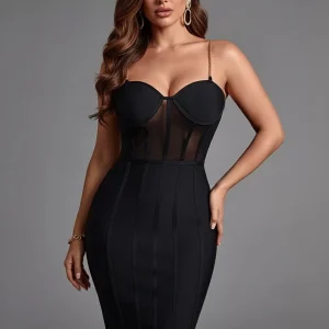 Robe bandage buste en voile