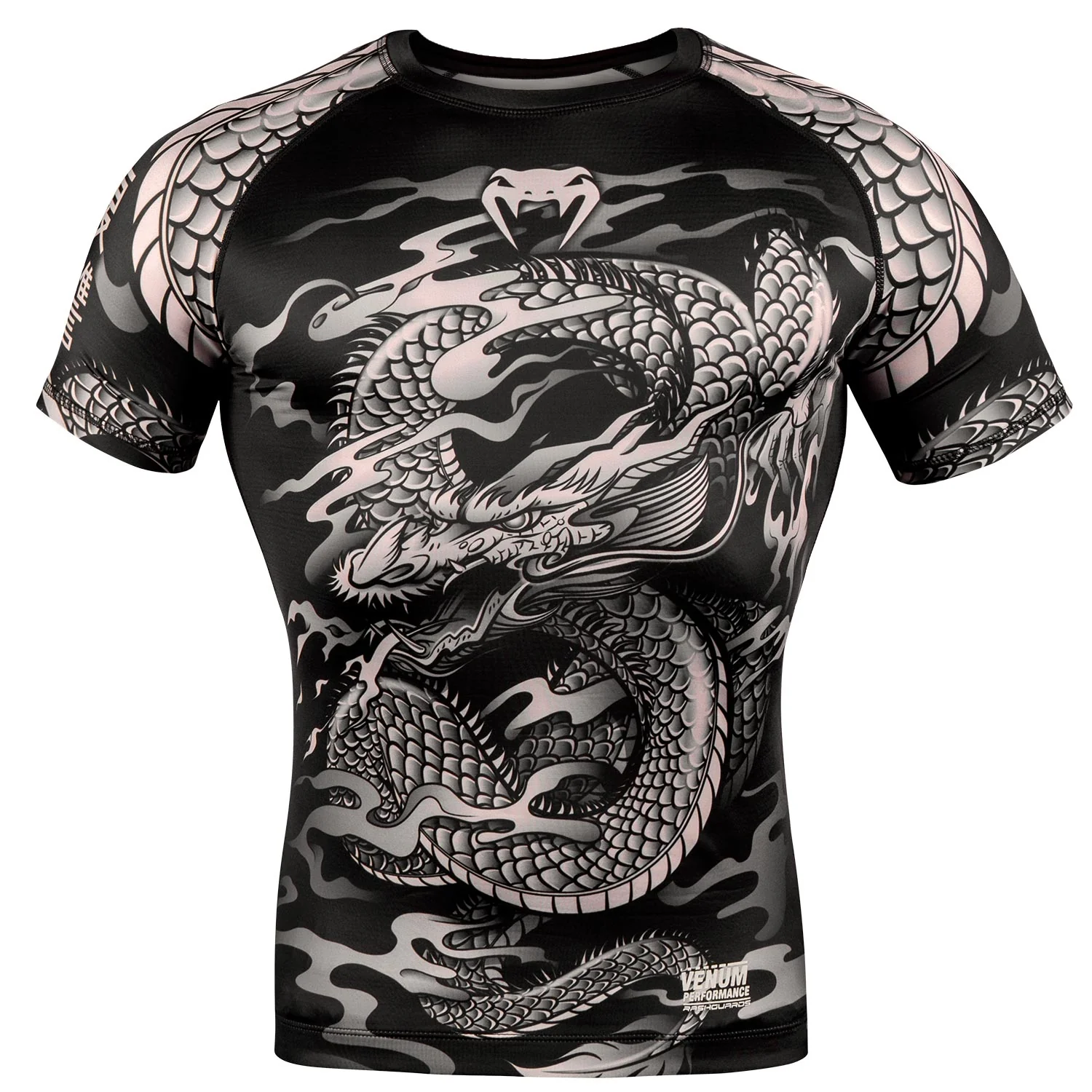 Rashguard Venum Dragon's Flight - Manches courtes - Noir/Sable