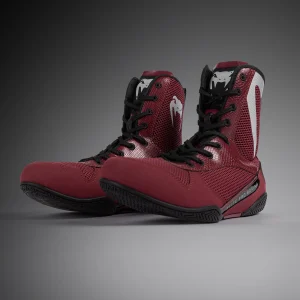 Chaussures de boxe Venum Elite - Bordeaux/Argent