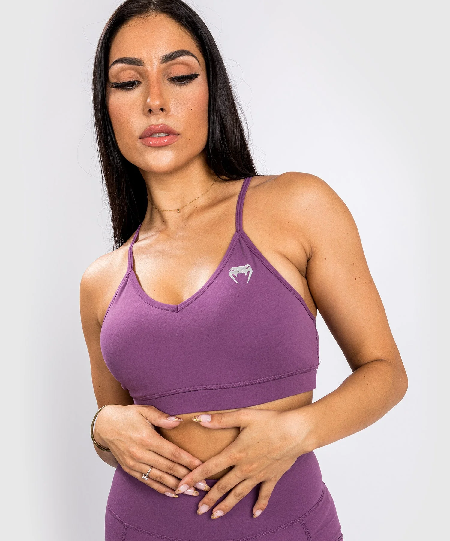 Brassière de Sport Venum Essential Low Impact - Orchidée Sombre/Argent Brossé – Image 4