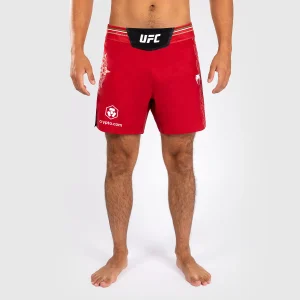 Noche UFC by Venum Authentic Fight Night Short de Combat pour homme - Coupe Courte- Rouge