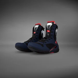 Chaussures de Boxe Venum Elite - Bleu Marine/Noir/Rouge