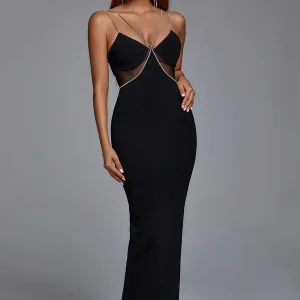 Robe de soirée longue à strass