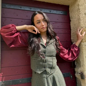 Veston PEAKY - Pied de poule Bordeaux